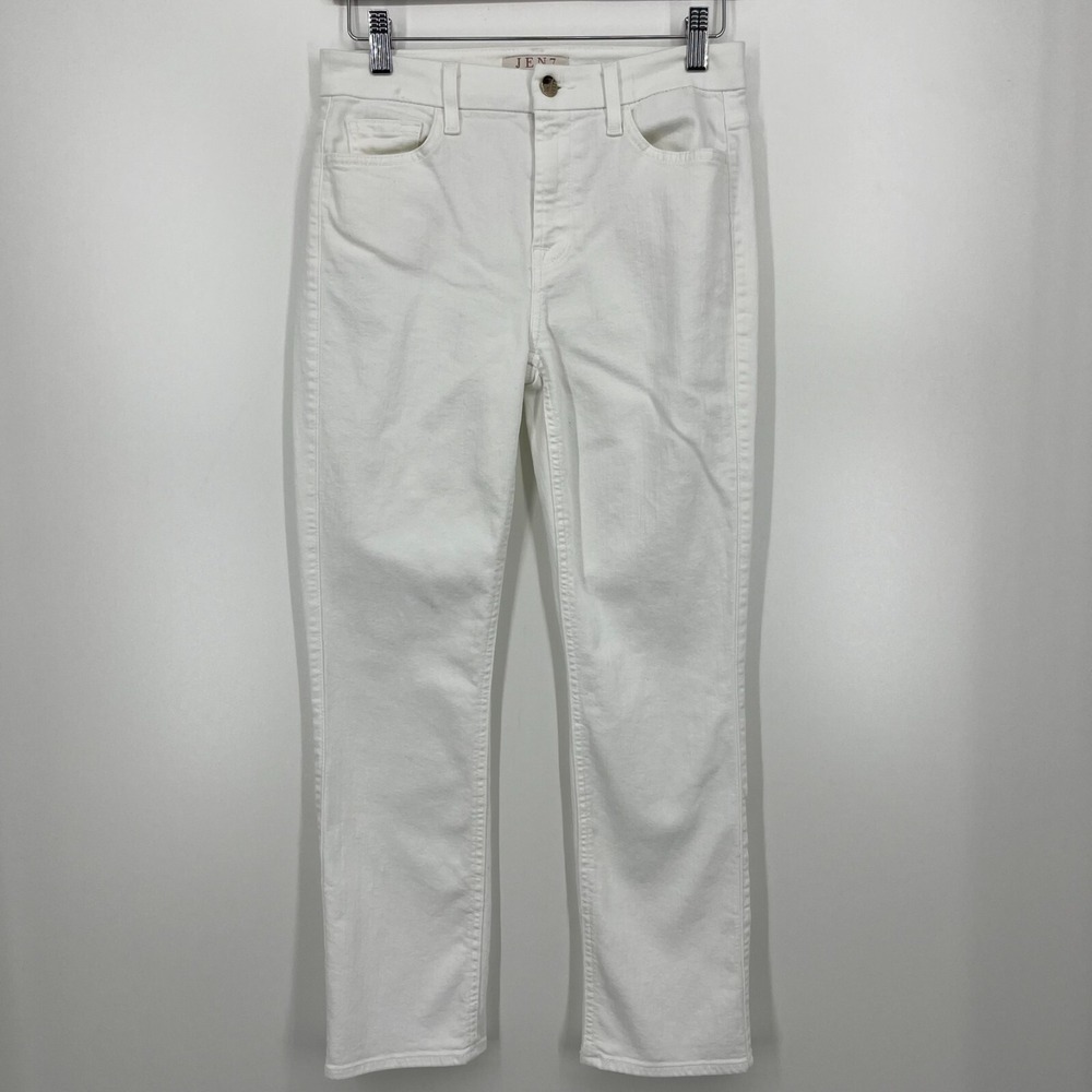 Jen7 by 7 For All Mankind White Straight Crop & Roll Jeans Size 2